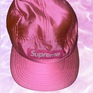 Supreme Raw Silk Camp Cap Pink